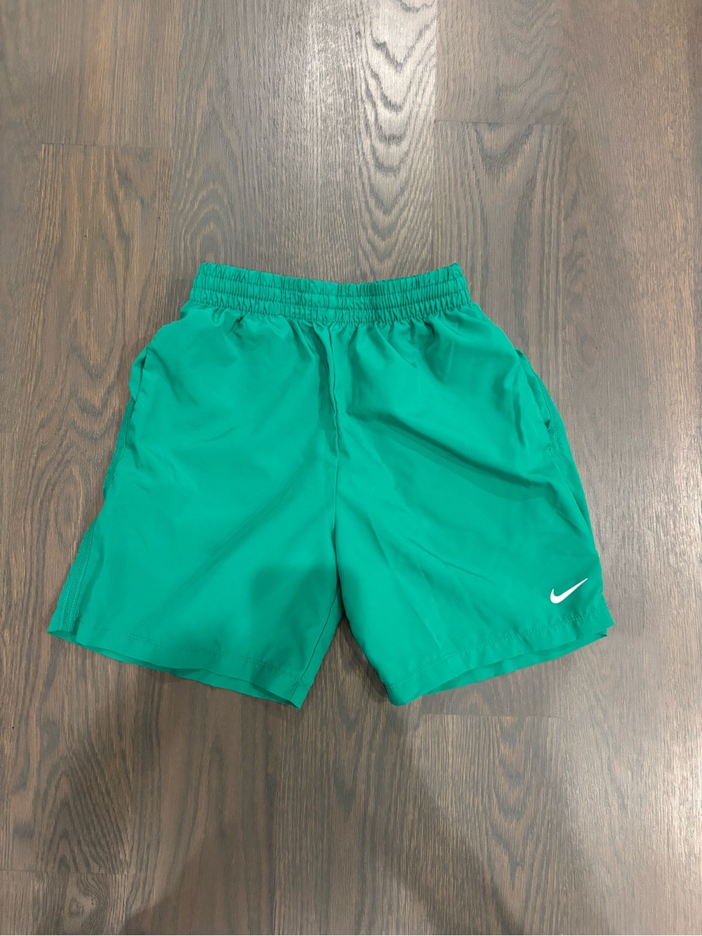 Nike Boys’ Green DriFit Shorts with White Swoosh